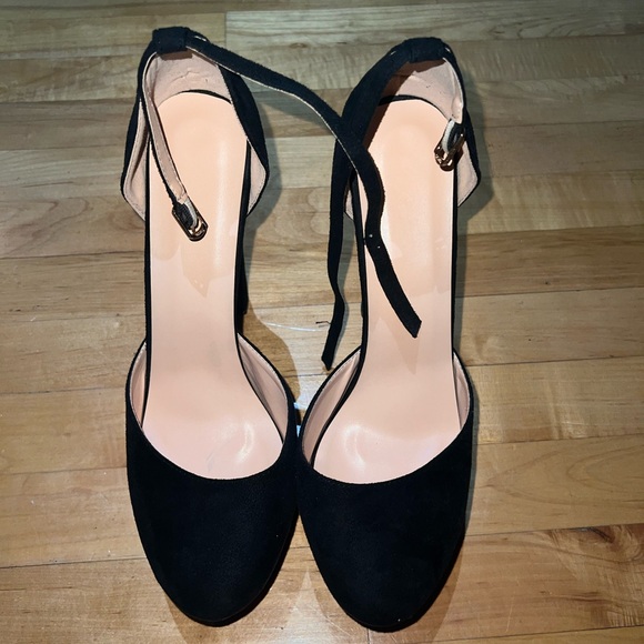 Platform Chunky High Heel Mary Jane Black Pumps - Picture 6 of 10